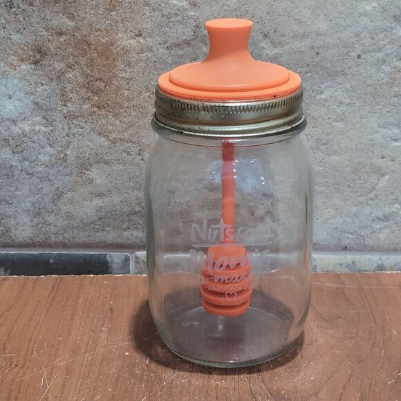 Glass Mason Honey Dipper Jar Special Lid Holds integrated Honey Dipper Wand - Picture 2 of 9